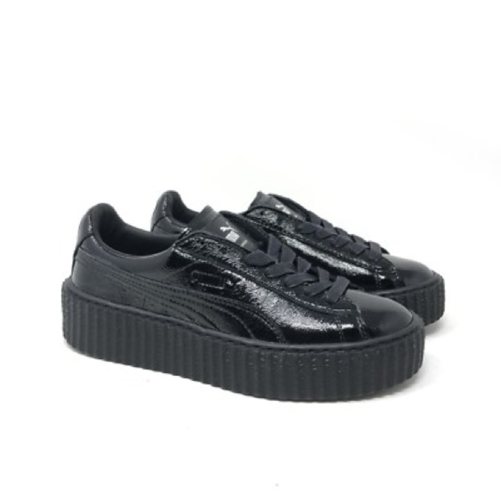 PUMA X FENTY Rihanna Creeper Black Patent Leather Women's Sneakers